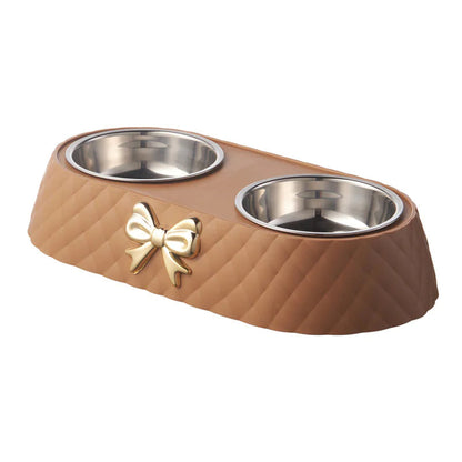 Cute Bowknot Cat Feeding Bowl